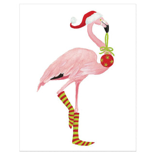 Christmas Flamingo Mini Christmas Cards in Cello Pack - 5 Cards & 5 Envelopes