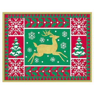 Deer and Trees Mini Boxed Christmas Cards - 12 Cards & 13 Envelopes