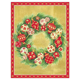 Ornament Wreath Christmas Cards in Cello Pack - 5 Cards & 5 Envelopes