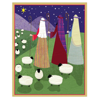 Shepherd Watch Mini Christmas Cards in Cello Pack - 5 Cards & 5 Envelopes