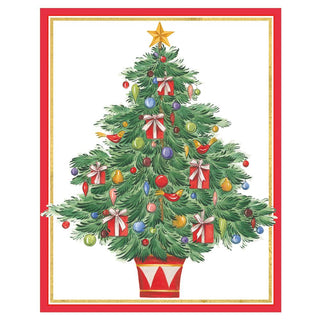 Tree with Gifts Mini Christmas Cards in Cello Pack - 5 Cards & 5 Envelopes