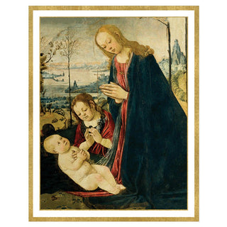Madonna with Child And Saint John Mini Christmas Cards in Cello Pack - 5 Cards & 5 Envelopes