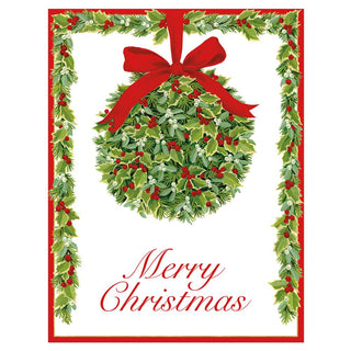 Kissing Ball Christmas Cards in Cello Pack - 5 Cards & 5 Envelopes