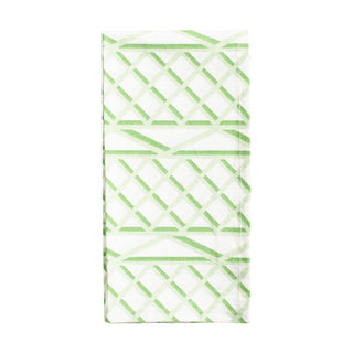 Trellis Cotton Dinner Napkins in Green & White