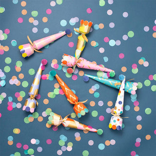 Caspari Party Hats Cone Celebration Crackers - 8 Per Box CK103.10