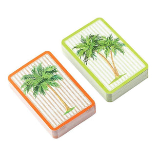 Caspari Palms Bridge Gift Set - 2 Playing Card Decks & 2 Score Pads GS107