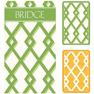 Caspari Trellis Bridge Gift Set - 2 Playing Card Decks & 2 Score Pads GS112