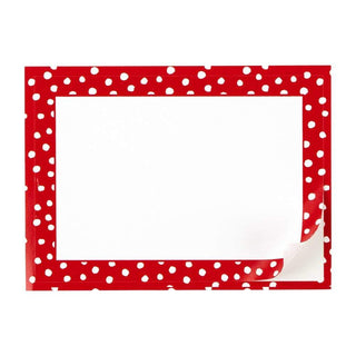 Caspari Small Dots Self-Adhesive Labels in Red - 12 Per Package LTAG008