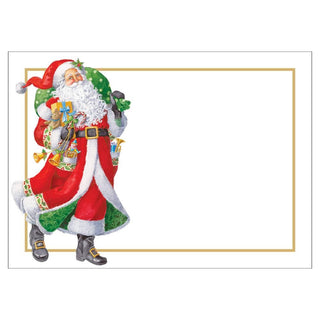 Caspari Woodland Santa Self-Adhesive Labels - 12 Per Package LTAG106