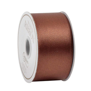 Caspari Solid Coffee Satin Wired Ribbon - 9 Yard Spool R854