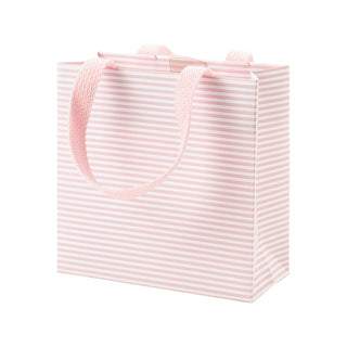 Mini Stripe Blush Small Square Gift Bag - 5 3/4" x 2 1/2" x 5 3/4"