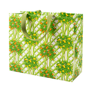 Citrus Topiaries White Gift Bag Lg 11 3/4 X 4 3/4 X 10