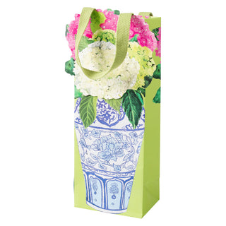 Hydrangea Summer Bottle Bag 5 X 3 1/2 X 13