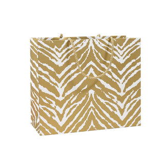 Go Wild Gold/White Gift Bag Lg 11 3/4 X 4 3/4 X 10