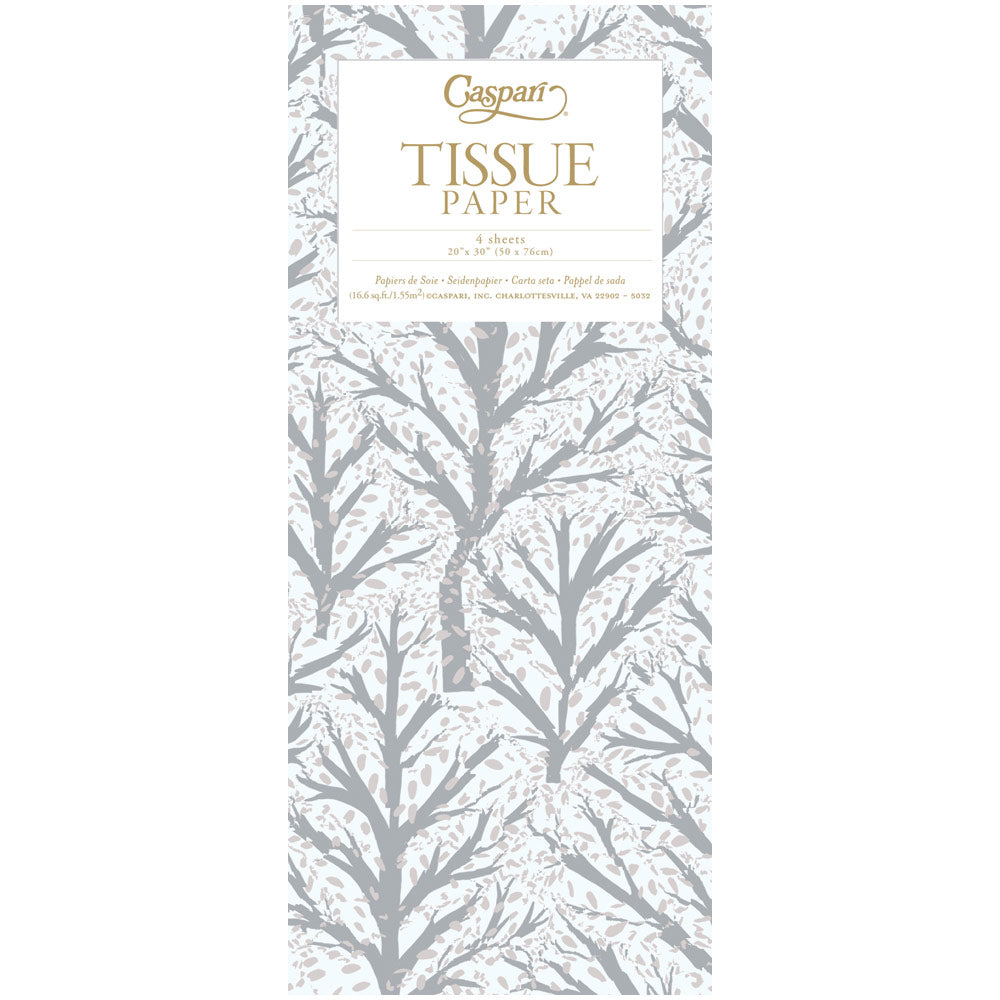 Winter Trees White & Silver Tissue Pack - 4 Sheets