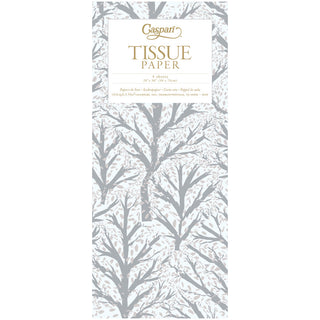 Winter Trees White/Silver Tissue Pkg 4 Sheets