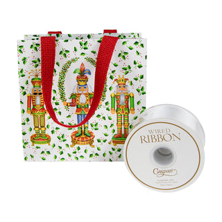 Nutcracker Christmas White Gift Bag Sm Sq. 5 3/4X2 1/2 X 5 3/4