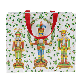 Nutcracker Christmas White Gift Bag Lg 11 3/4 X 4 3/4 X 10
