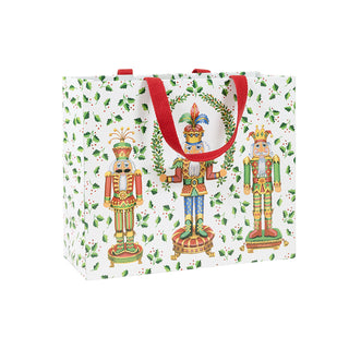 Nutcracker Christmas White Gift Bag Lg 11 3/4 X 4 3/4 X 10