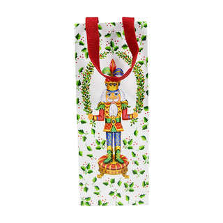 Nutcracker Christmas White Bottle Bag 5 X 3 1/2 X 13