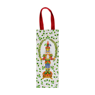 Nutcracker Christmas White Bottle Bag 5 X 3 1/2 X 13