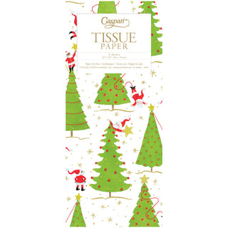 Twirling Santas Tissue Pkg 4 Sheets