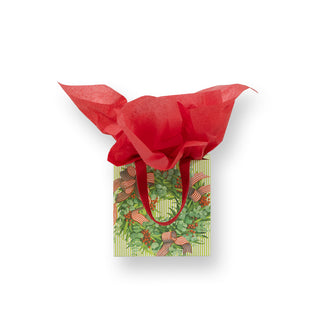 Ribbon Stripe Wreath Gift Bag Sm Sq. 5 3/4X2 1/2 X 5 3/4