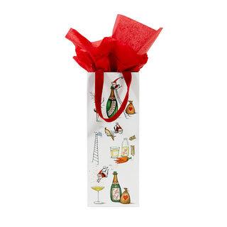 Santa Splash Bottle Bag 5 X 3 1/2 X 13