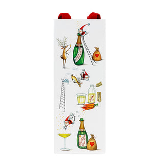 Santa Splash Bottle Bag 5 X 3 1/2 X 13