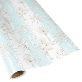 Southern Palms-Robin's Egg/White Roll Wrap 30 Inch X 8Ft-2 Inch Core
