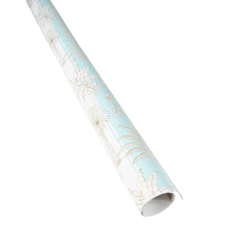 Southern Palms-Robin's Egg/White Roll Wrap 30 Inch X 8Ft-2 Inch Core