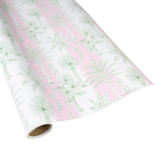 Southern Palms-Pink/White Roll Wrap 30 Inch X 8Ft-2 Inch Core