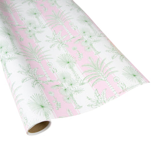Southern Palms-Pink/White Roll Wrap 30 Inch X 8Ft-2 Inch Core