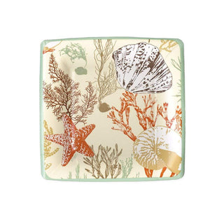 Marine Study Ivory  Sq Salad/Dessert Plates Square