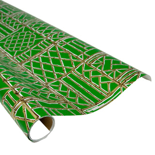 Bamboo Screen Green/Gold Roll Wrap 30 Inch X 8Ft-2 Inch Core