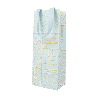 Bamboo Screen-Robin's Egg Bottle Bag 5 X 3 1/2 X 13