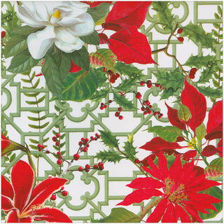 Christmas Garden White Gift Wrap - One 30" X 8' Roll