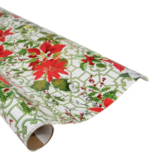 Christmas Garden White Roll Wrap 30 Inch X 8Ft-2 Inch Core
