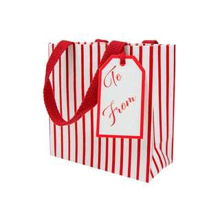 Stripes For Days Red/White Gift Bag Sm Sq. 5 3/4X2 1/2 X 5 3/4
