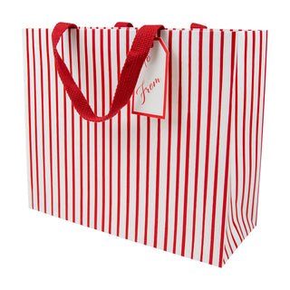 Stripes For Days Red/White Gift Bag Lg 11 3/4 X 4 3/4 X 10