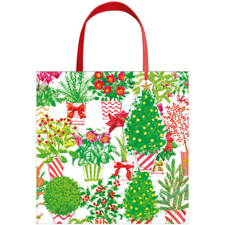 Christmas Flower Market Gift Bag Sm Sq. 5 3/4X2 1/2 X 5 3/4