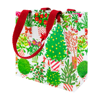 Christmas Flower Market Gift Bag Sm Sq. 5 3/4X2 1/2 X 5 3/4
