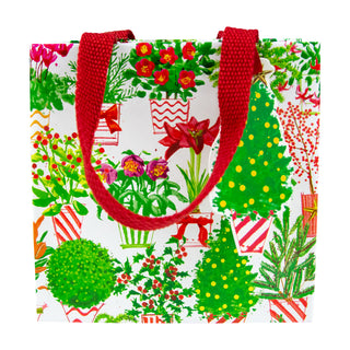 Christmas Flower Market Gift Bag Sm Sq. 5 3/4X2 1/2 X 5 3/4