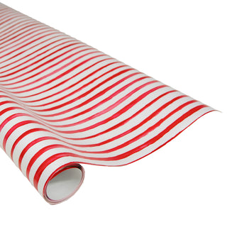 Painterly Stripe Red/White Roll Wrap 30 Inch X 8Ft-2 Inch Core