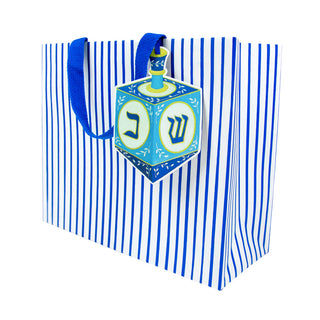 Dreidel And Stripes Gift Bag Lg 11 3/4 X 4 3/4 X 10