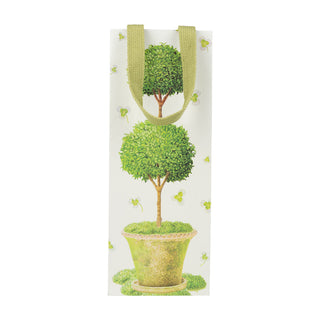 Potted Topiary Bottle Bag 5 X 3 1/2 X 13