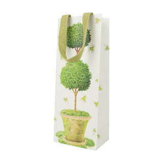 Potted Topiary Bottle Bag 5 X 3 1/2 X 13