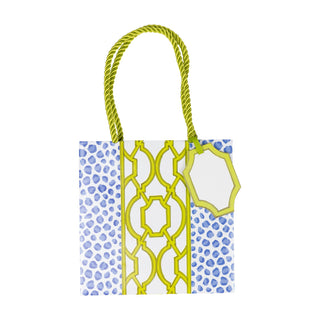 Knots And Spots Blue/Green Gift Bag Sm Sq. 5 3/4X2 1/2 X 5 3/4