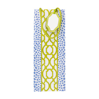 Knots And Spots Blue/Green Bottle Bag 5 X 3 1/2 X 13
