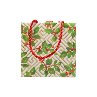 Holly And Fretwork Gift Bags - includes 1 Gift Bags